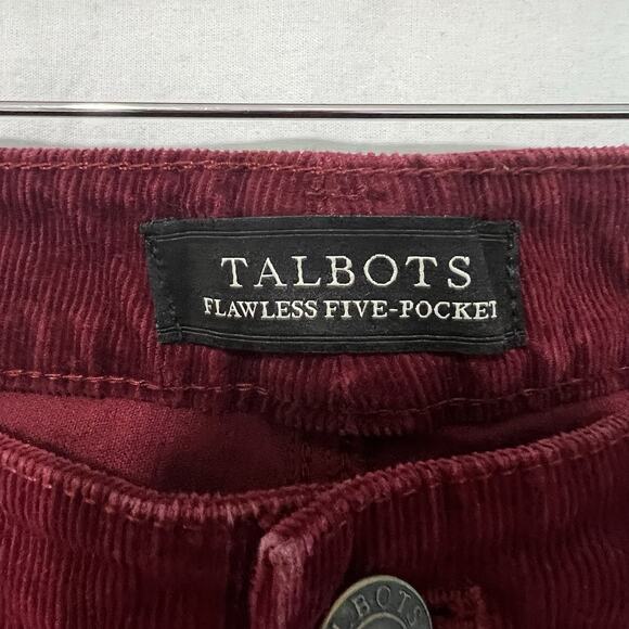 Talbots Flawless Five Pocket Corduroy Pants Size 10 Straight Curvy Burgundy - Picture 4 of 11